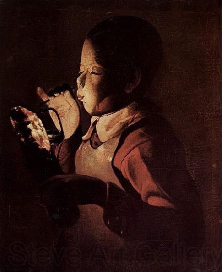 Georges de La Tour Knabe blast in eine Lampe France oil painting art